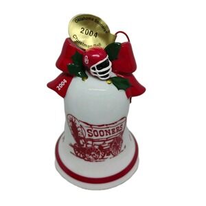 Christmas Bell Oklahoma Sooners 2004 Danbury Mint New With Tag In Plastic